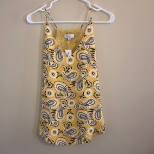 NWT LOFT Outlet Paisley Yellow Tank Top